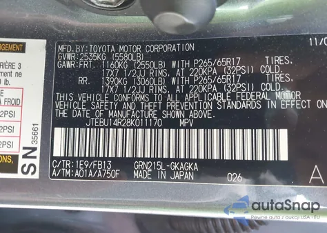 2008 Toyota 4Runner Sport V6 из США, поврежденный, VIN JTEBU14R28K011170